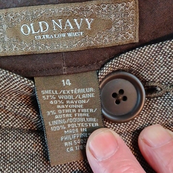 Old Navy Woman's Brown Wool Tweed  Short 55 %‎ sz 14 - Picture 5 of 9